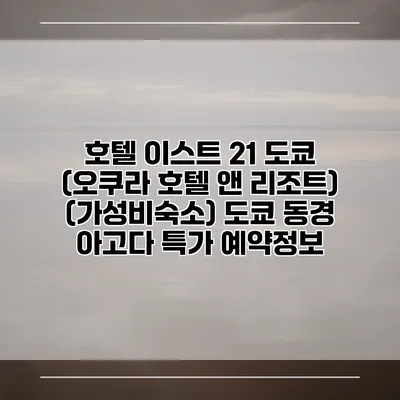 호텔 이스트 21 도쿄 (오쿠라 호텔 앤 리조트) (가성비숙소) 도쿄 동경 아고다 특가 예약정보