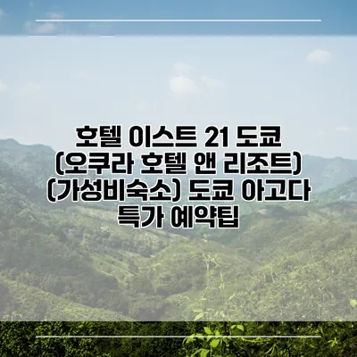호텔 이스트 21 도쿄 (오쿠라 호텔 앤 리조트) (가성비숙소) 도쿄 아고다 특가 예약팁